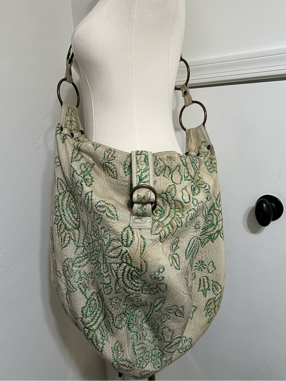 Antik Batik Brita Big Bag Floral Embroidered Tooled Bohemian Shoulder Bag
